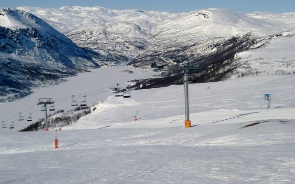 La plus haute gare aval dans le Sørlandet – domaine skiable Hovden