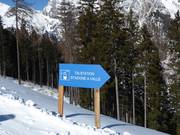 Signalisation dans le domaine skiable de Ladurns