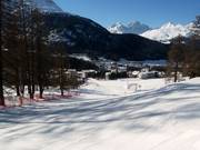 Vue depuis le domaine skiable sur Pontresina