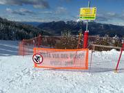 Signalisation des pistes sur l'Alpe Cermis