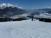 La partie supérieure de l’itinéraire à ski vers la vallée