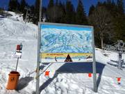 Plan des pistes dans le domaine skiable