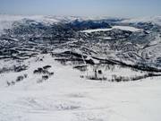 Vue depuis le Nos sur les pistes jusqu'à Hovden