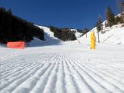 Piste parfaitement préparée au Bald Mountain à Sun Valley