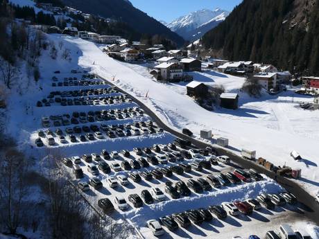Massif de Samnaun: Accès aux domaines skiables et parkings – Accès, parking See