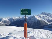Signalisation des pistes dans le domaine skiable de Gargellen