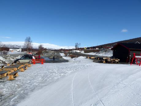 Suède: Accès aux domaines skiables et parkings – Accès, parking Hemavan
