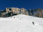 Carezza : piste König Laurin avec Rosengarten