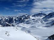 Vue depuis le Daunjoch sur le glacier de Stubai