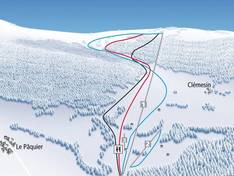 Plan des pistes Le Pâquier – Crêt-du-Puy