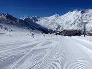 Piste damée dans le domaine skiable Hohsaas