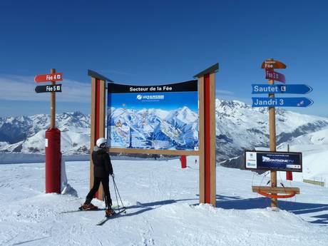 Isère: indications de directions sur les domaines skiables – Indications de directions Les 2 Alpes