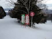 Signalisation des pistes dans le domaine skiable de Furano