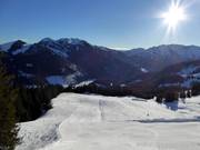 Descente Grünsee avec soleil