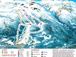 Plan des pistes Raulandsfjell Alpinsenter