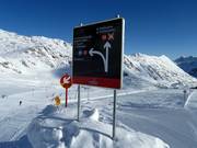 Signalisation au glacier du Pitztal