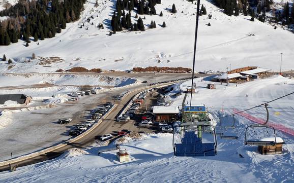 Valsugana: Accès aux domaines skiables et parkings – Accès, parking Lagorai/Passo Brocon – Castello Tesino