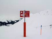 Signalisation des pistes dans le domaine skiable Rinerhorn
