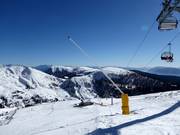 Enneigement par canons à neige dans le domaine skiable Meran 2000