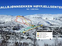 Plan des pistes Hallbjønn