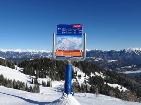 Alpes carniques (Karnischer Hauptkamm): indications de directions sur les domaines skiables – Indications de directions Nassfeld – Hermagor