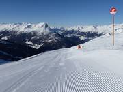 Descente Tscheyeck fraîchement préparée le matin
