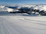 Piste parfaitement préparée au Jakobshorn