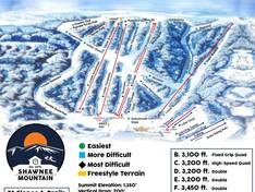 Plan des pistes Shawnee Mountain