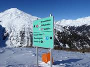 Signalisation claire sur le domaine skiable