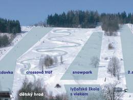 Plan des pistes Větrný vrch – Dolní Morava