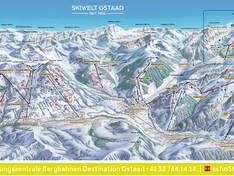 Plan des pistes Rinderberg/Saanerslochgrat/Horneggli – Zweisimmen/Saanenmöser/Schönried/St. Stephan