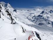 Piste Fluhalp avec vue sur le glacier de Findel