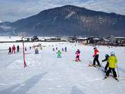 Débutants au téléski à corde