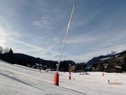 Sur de nombreuses pistes, il y a des canons à neige.