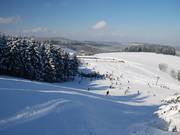 La courte pente raide dans la partie supérieure
