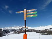 Panneaux de signalisation sur les pistes
