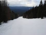 Vue sur la descente à ski
