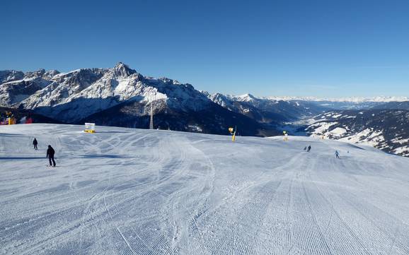 Domaines skiables pour les débutants dans l' Alta Pusteria (Haut-Adige) – Débutants 3 Zinnen Dolomites – Monte Elmo/Stiergarten/Croda Rossa/Passo Monte Croce