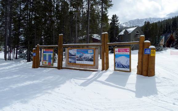 Chaînon Clark: indications de directions sur les domaines skiables – Indications de directions Castle Mountain