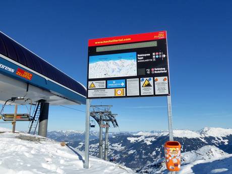 Alpes de Tux: indications de directions sur les domaines skiables – Indications de directions Kaltenbach – Hochzillertal/Hochfügen (SKi-optimal)