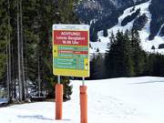 Signalisation des pistes à Balderschwang