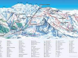 Plan des pistes Zermatt/Breuil-Cervinia/Valtournenche – Matterhorn (Le Cervin)