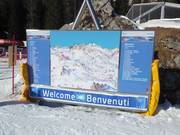 Plan des pistes sur le domaine skiable de Cortina d’Ampezzo