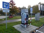 Borne de recharge pour voitures électriques à la halle de ski