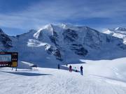 Station supérieure Diavolezza : vue sur le Piz Palü (3900 m)