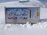 Plan des pistes avec informations d'exploitation actuelles dans le domaine skiable