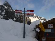 Signalisation des pistes dans le domaine skiable Brévent-Flégère