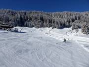 Téléski d'entraînement Madrisa avec piste dans la vallée