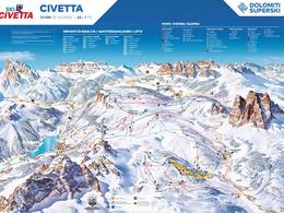 Plan des pistes Civetta – Alleghe/Selva di Cadore/Palafavera/Zoldo