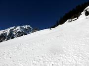 Piste noire de descente vers la vallée Steinibach